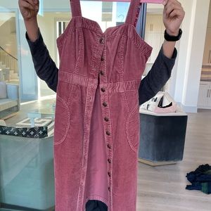 Anthropologie corduroy pinafore dress 0P